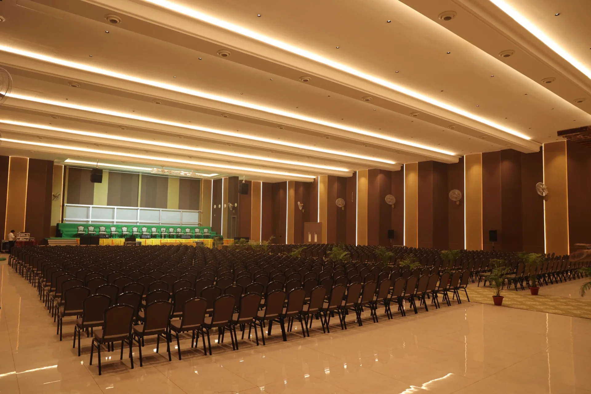 Spacious AC main hall with stage and seating
